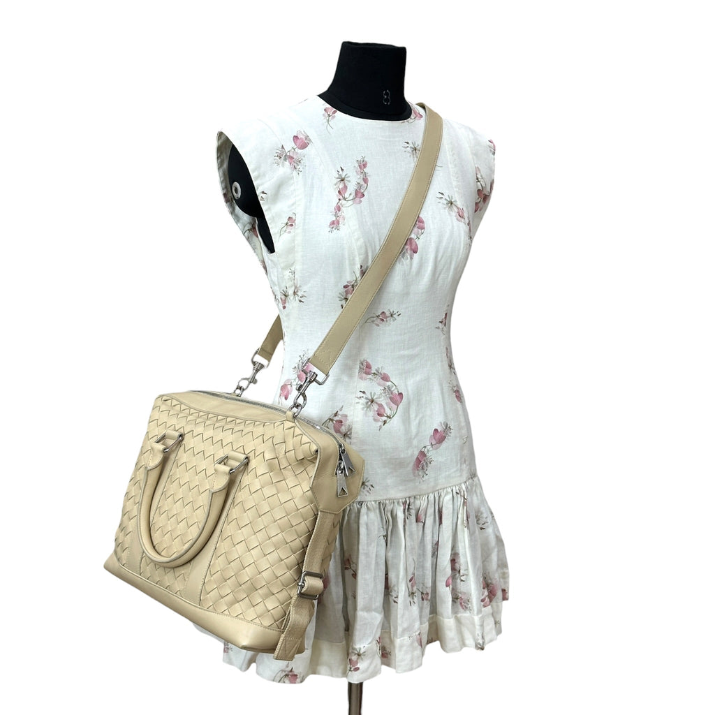 Bottega Veneta Braided Briefcase Bag Beige Intrecciato Leather
