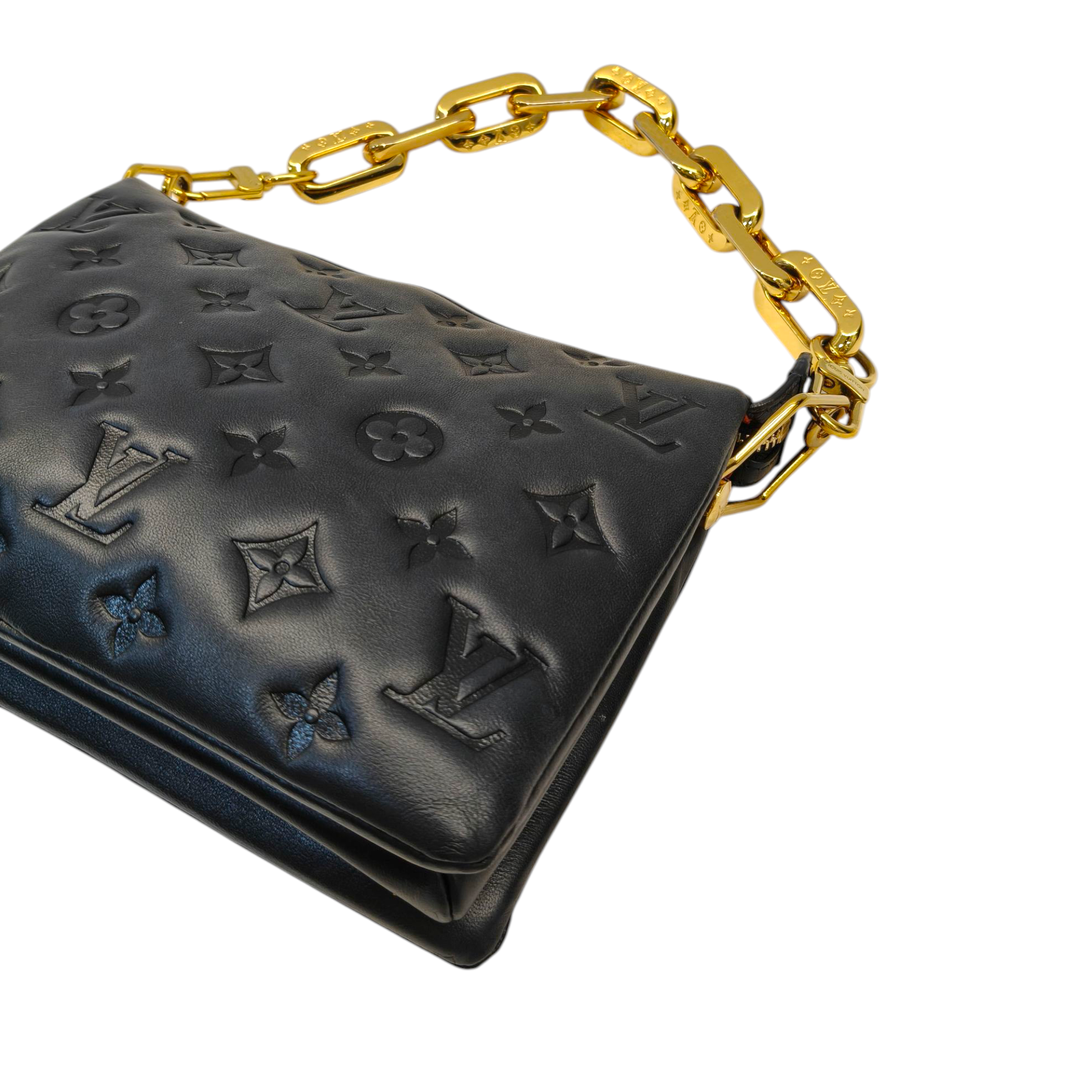 Louis Vuitton Black Monogram Embossed Coussin BB Bag