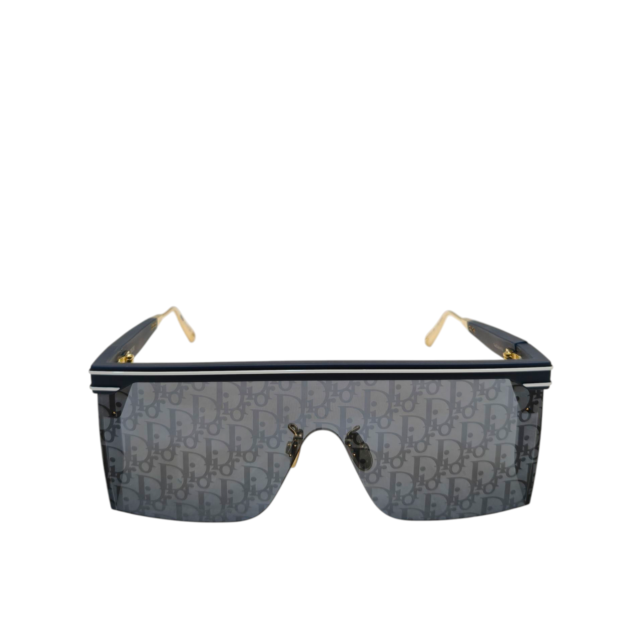 Dior Navy Blue Oblique DiorClub M1U Shield Sunglasses
