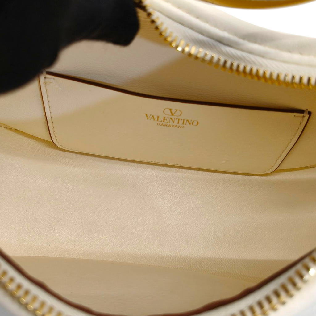 Valentino Moon Small Hobo Gold Metallic Calfskin Handbag