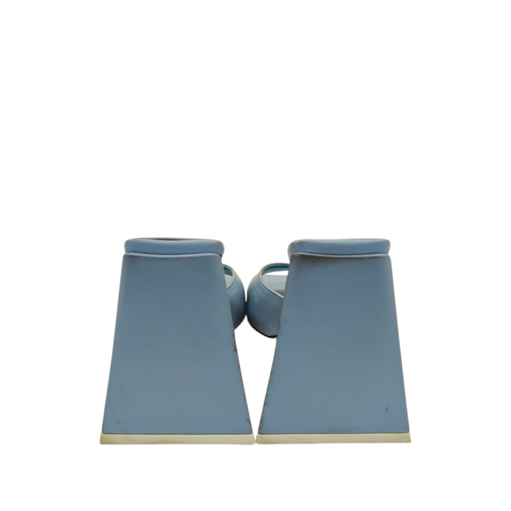 The Attico Sky Blue Leather Devon Open Toe Sandals - EU 36