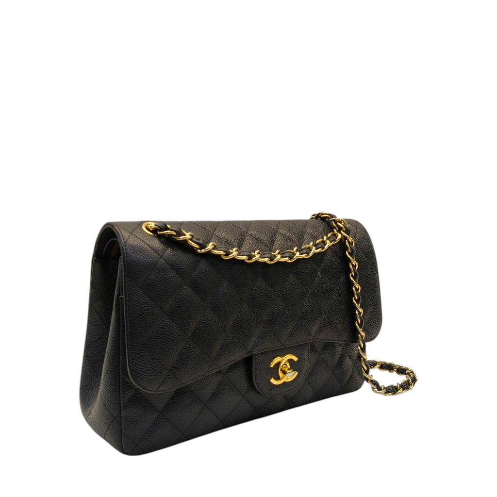 Chanel Classic Double Flap Jumbo Black Caviar Bag Ghw