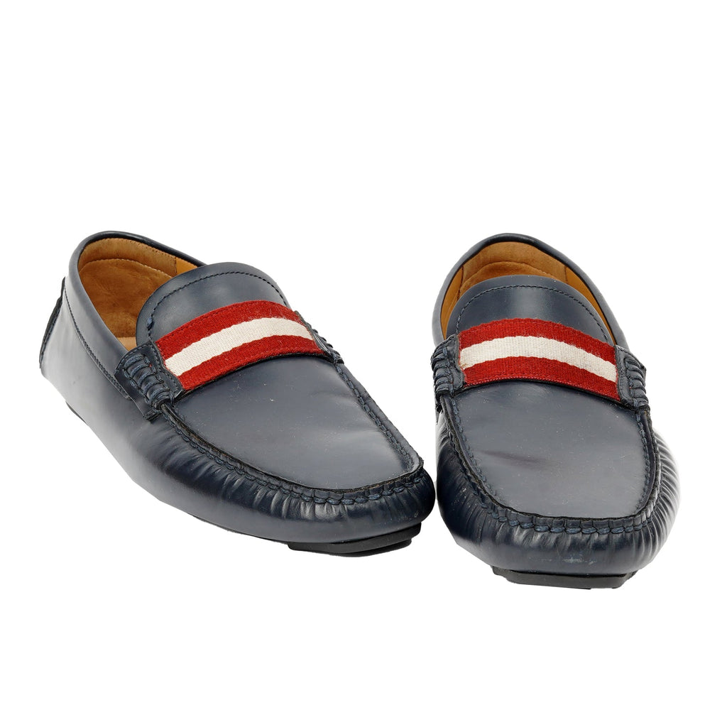 Driver Leather Loafers With Stripes