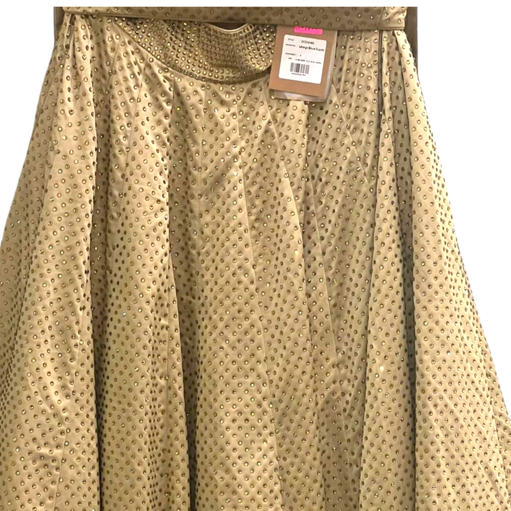 Itrh Gold Crystal Lehenga Set Size S