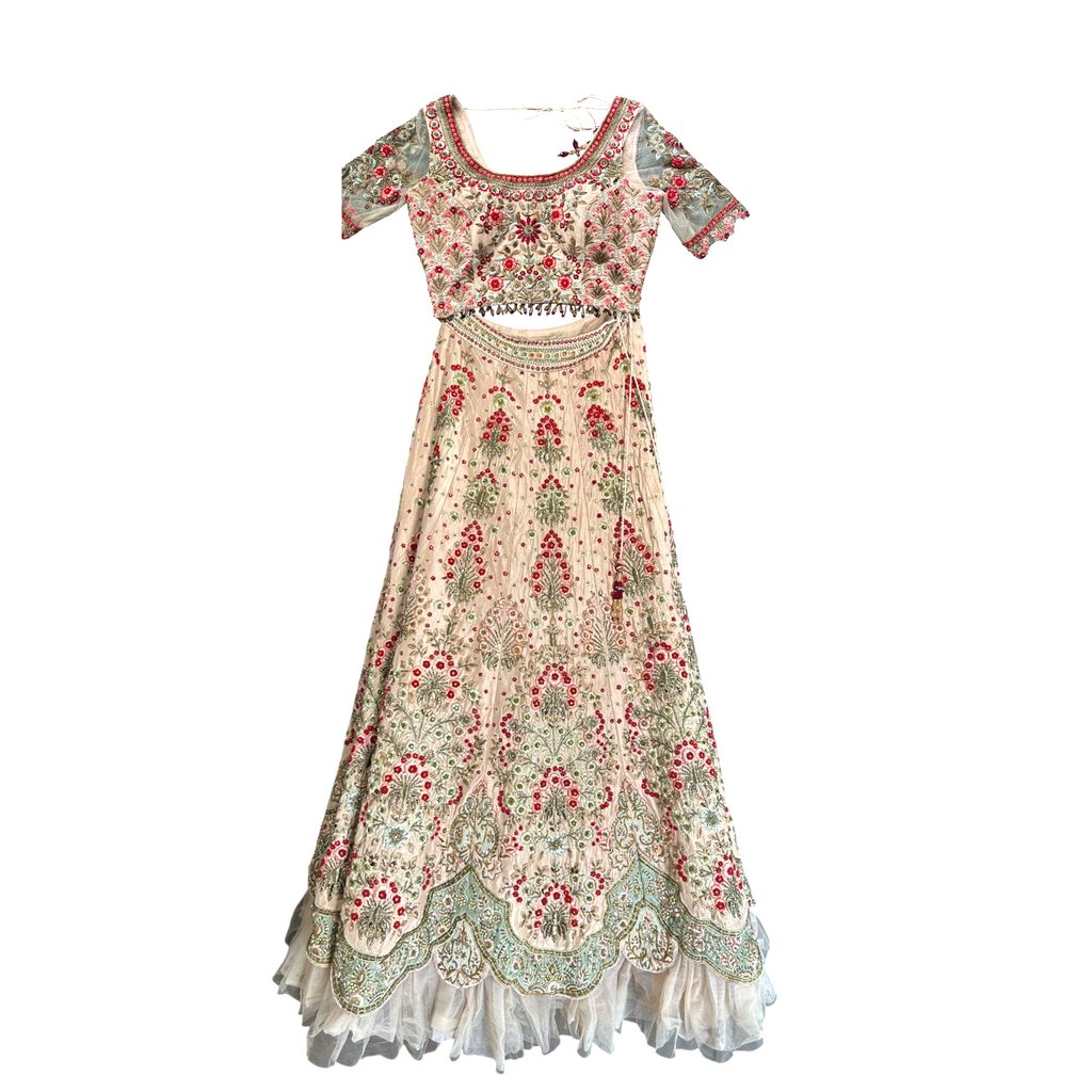 VARUN BAHL PINK EMBROIDERED LEHENGA