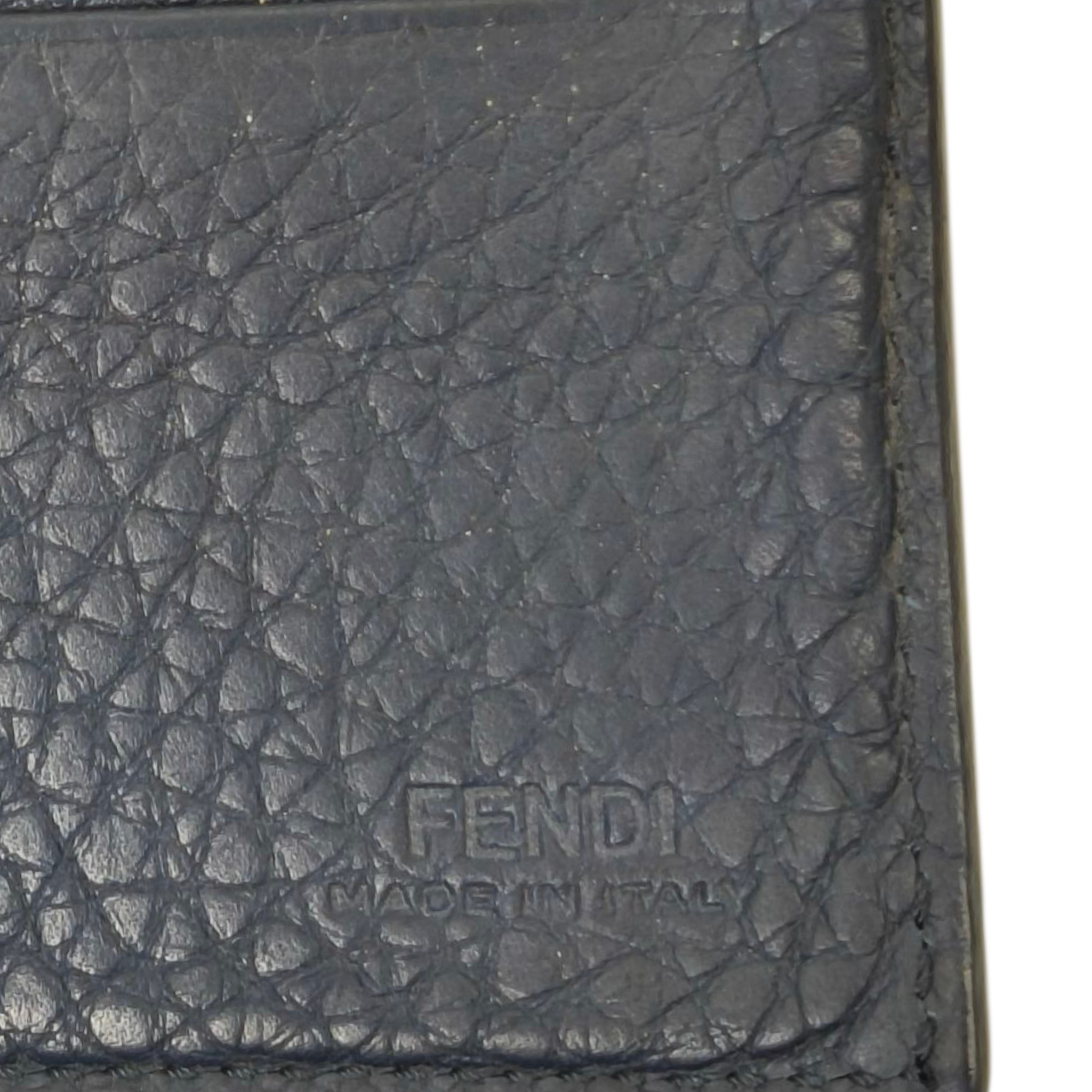 Fendi Blue Roman Leather Bifold Wallet