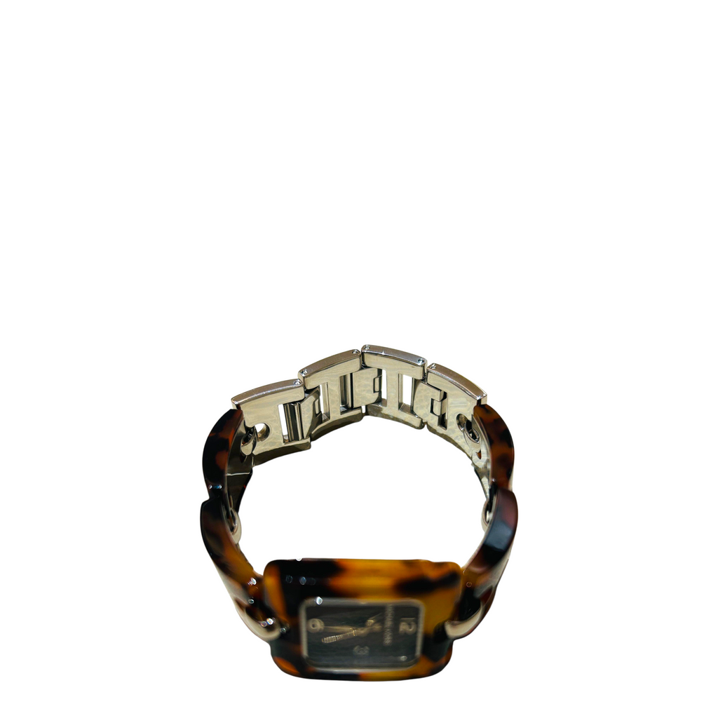 Michael Kors Brown Tortoise Acetate Stainless Steel Women's Wristwatch