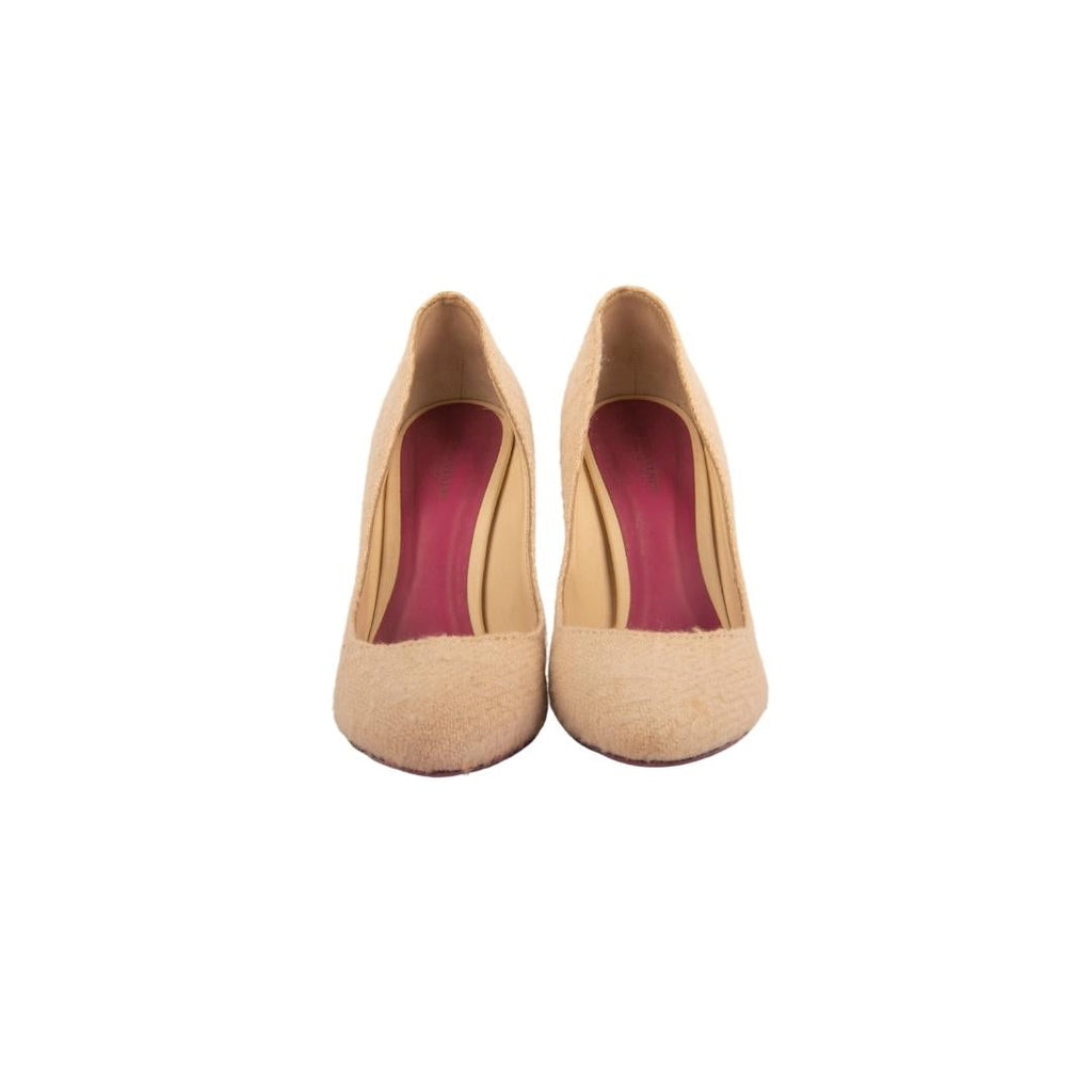 Tweed Crystal Cream Heels-38"