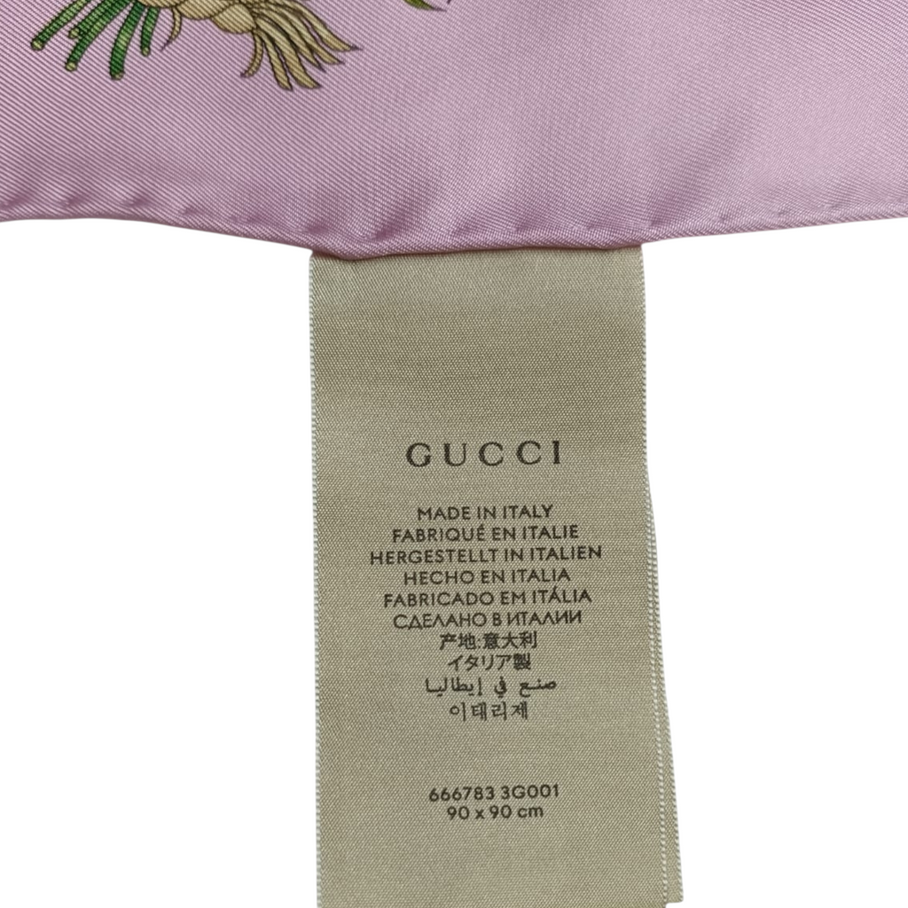 Gucci Silk "Flower Basket" Printed Scarf 90 CM