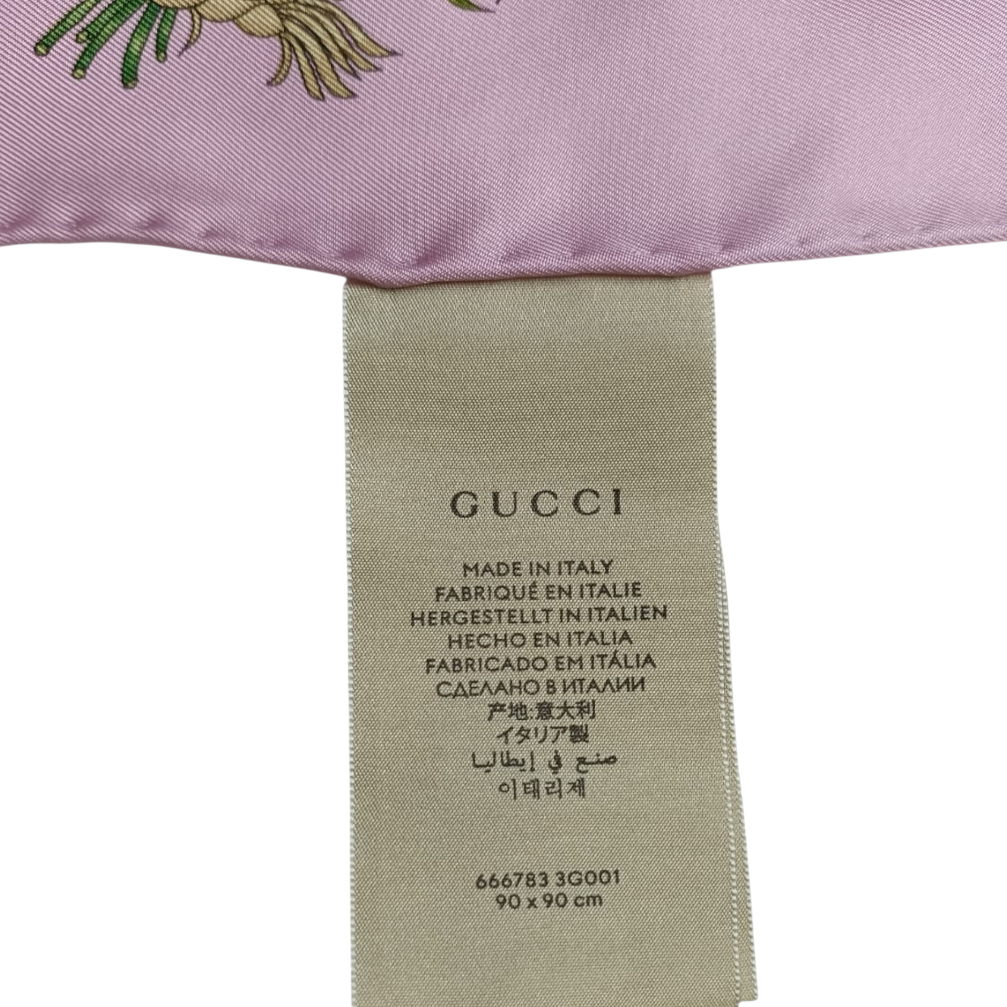 Gucci Silk "Flower Basket" Printed Scarf 90 CM