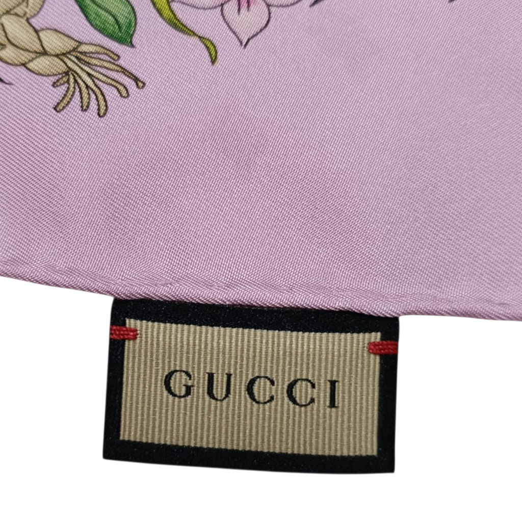 Gucci Silk "Flower Basket" Printed Scarf 90 CM