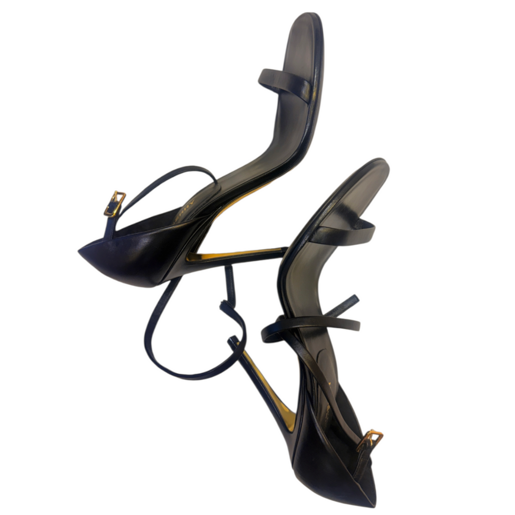 Burberry Wrap-Around Black Leather Sandals EU 38
