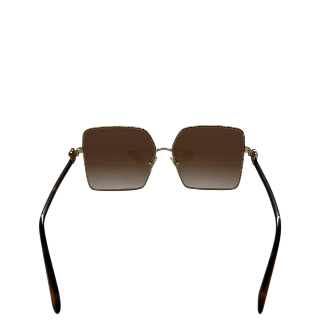 Dolce & Gabbana Square Metal Sunglasses Brown Gradient Lenses