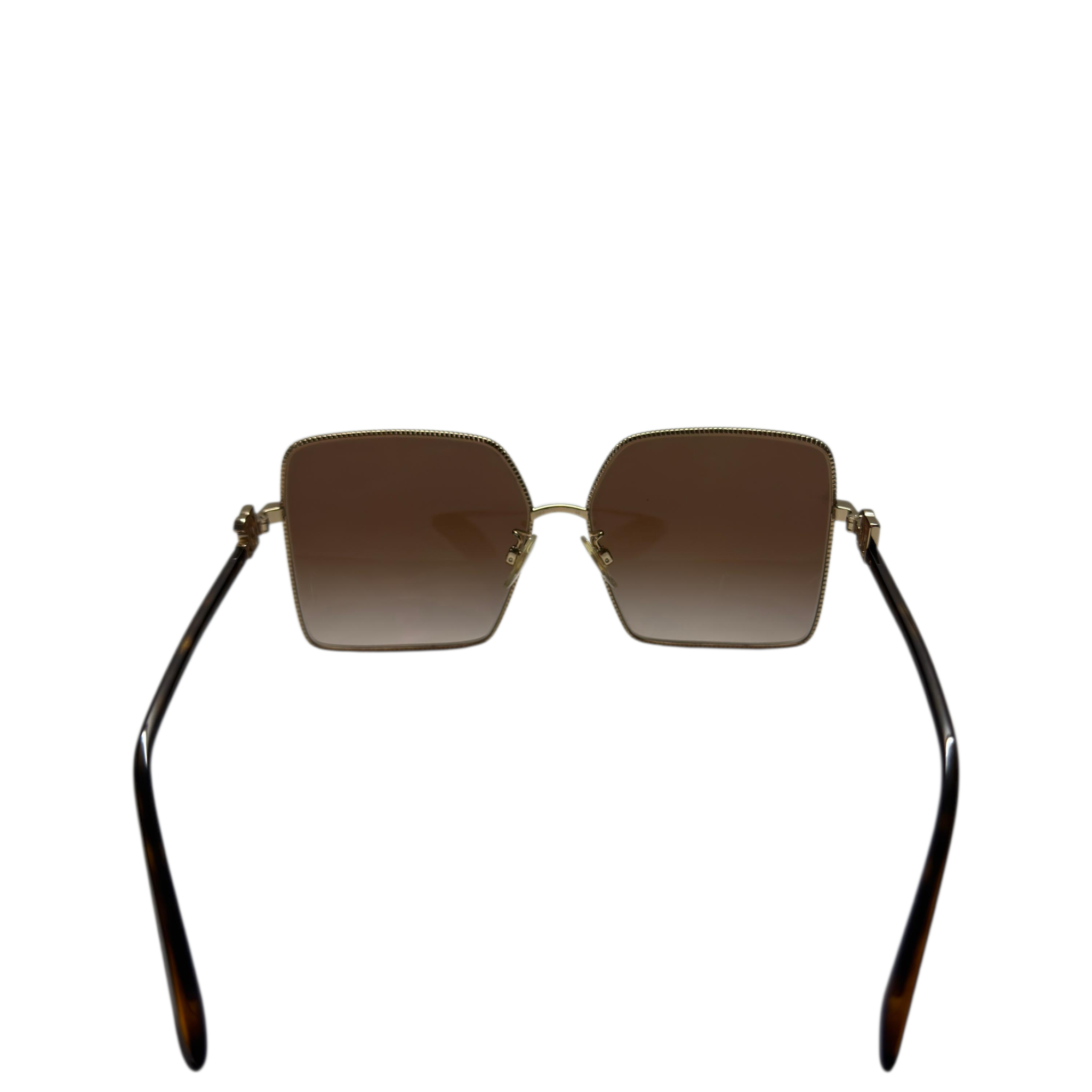 Dolce & Gabbana Square Metal Sunglasses Brown Gradient Lenses