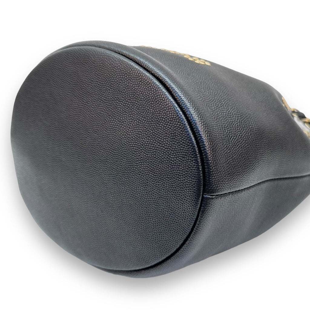 Chanel Deauville Drawstring Bucket Bag Caviar Black