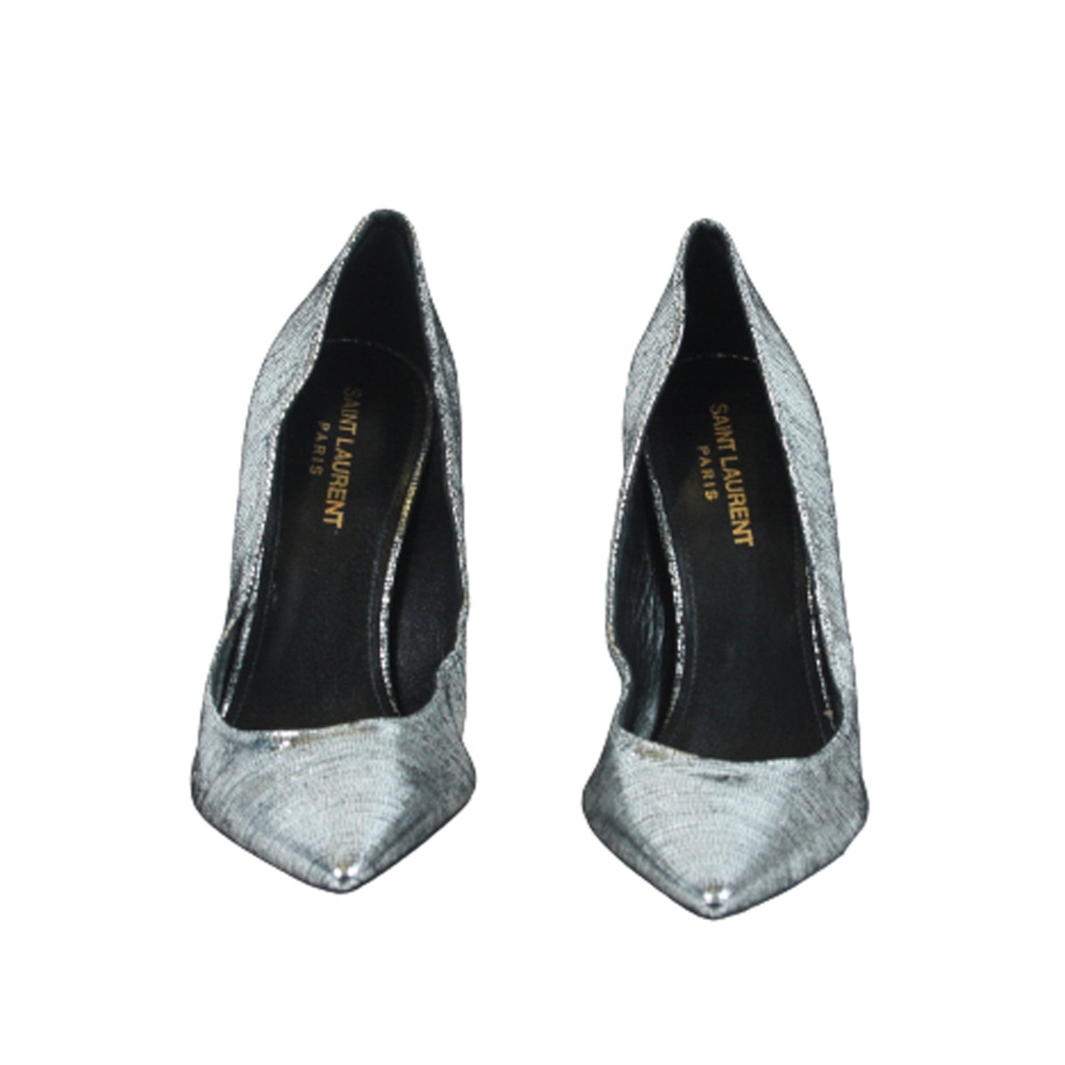 Opyum Metallic Pumps In Silver Size: 38