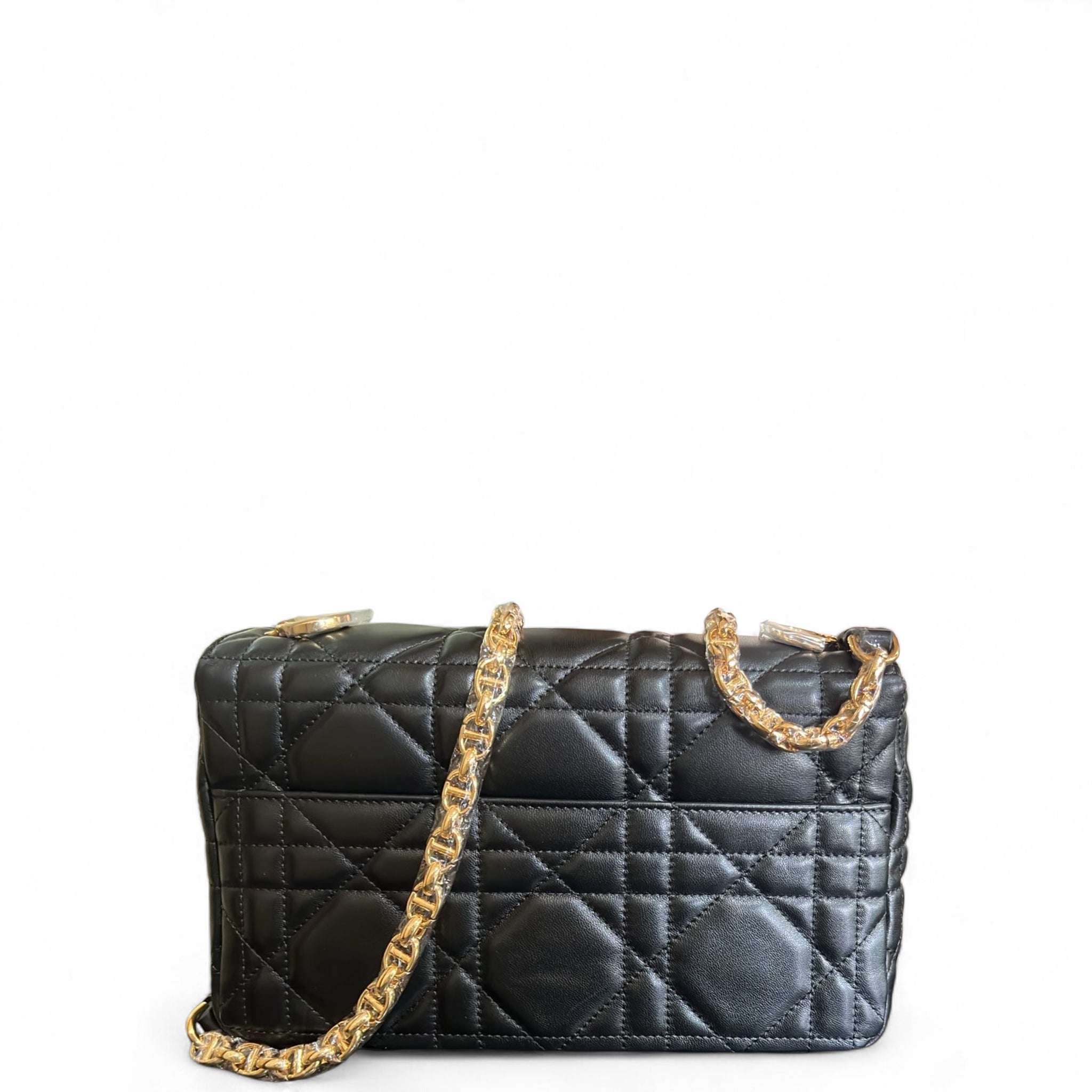 Christian Dior Caro Bag Medium Soft Black Macrocannage Lambskin