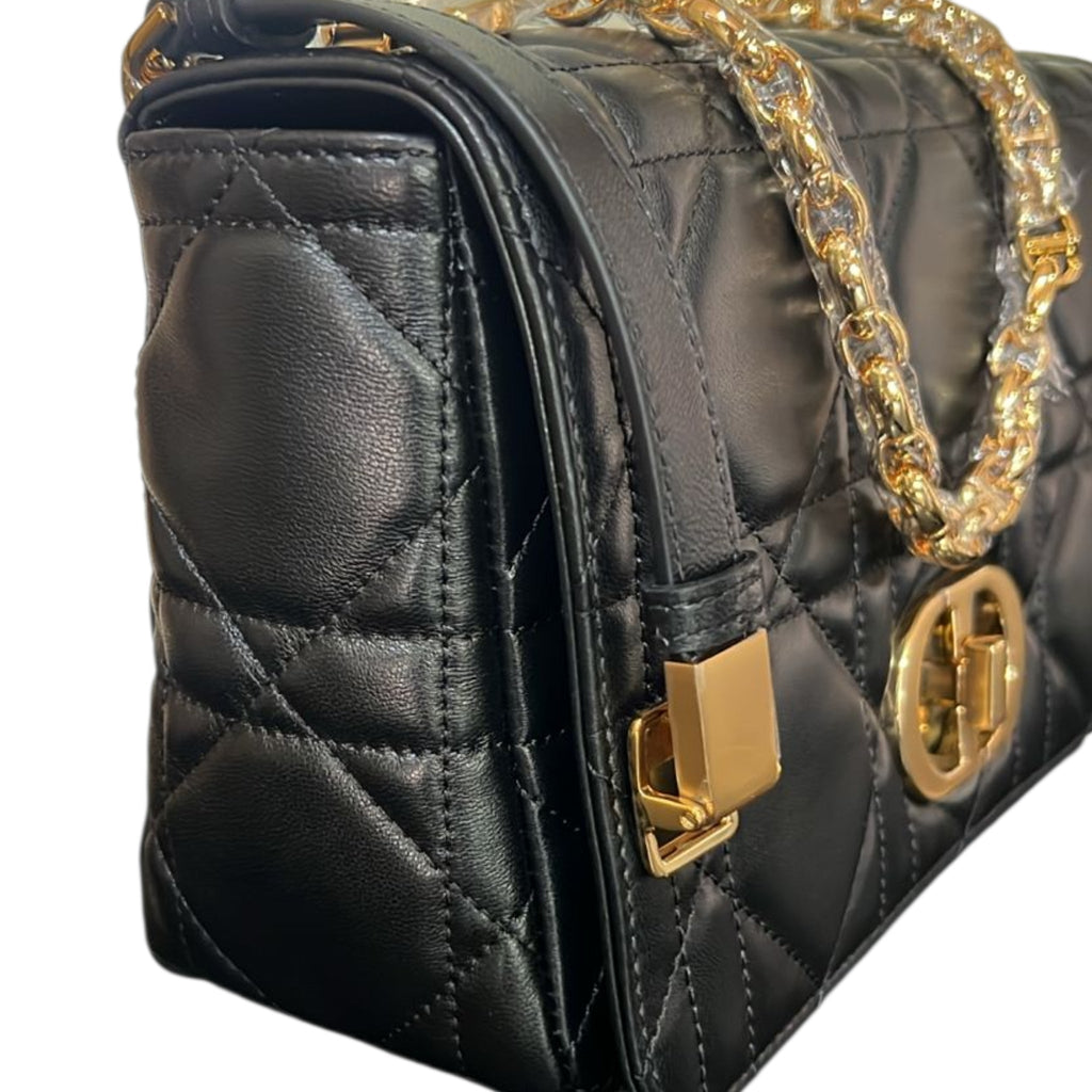 Christian Dior Caro Bag Medium Soft Black Macrocannage Lambskin