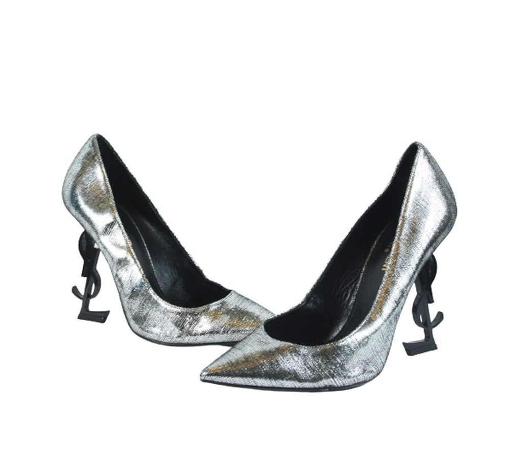 Opyum Metallic Pumps In Silver Size: 38