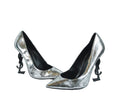 Opyum Metallic Pumps In Silver Size: 38