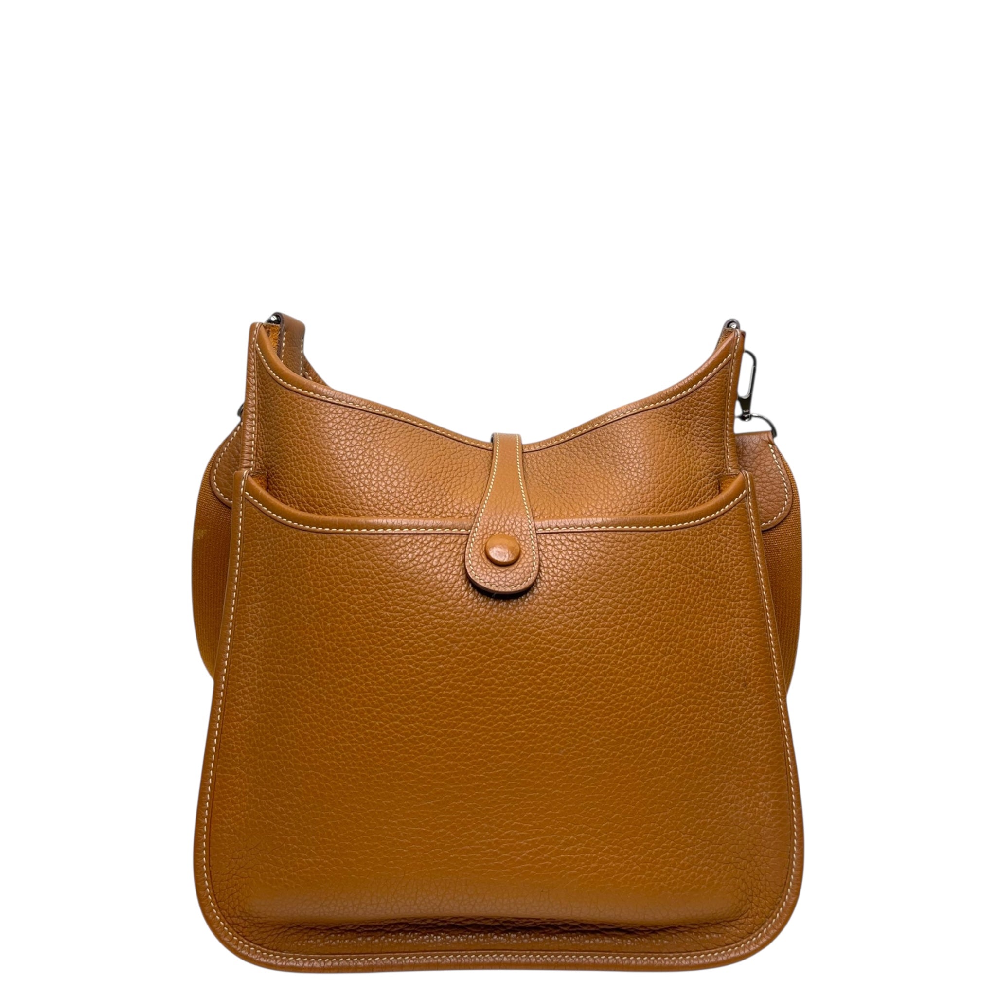 Hermes Evelyne 29 Tan Silver Hardware Bag
