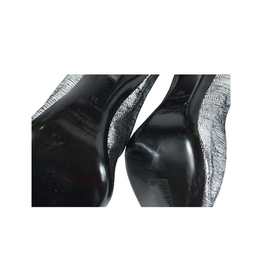 Opyum Metallic Pumps In Silver Size: 38