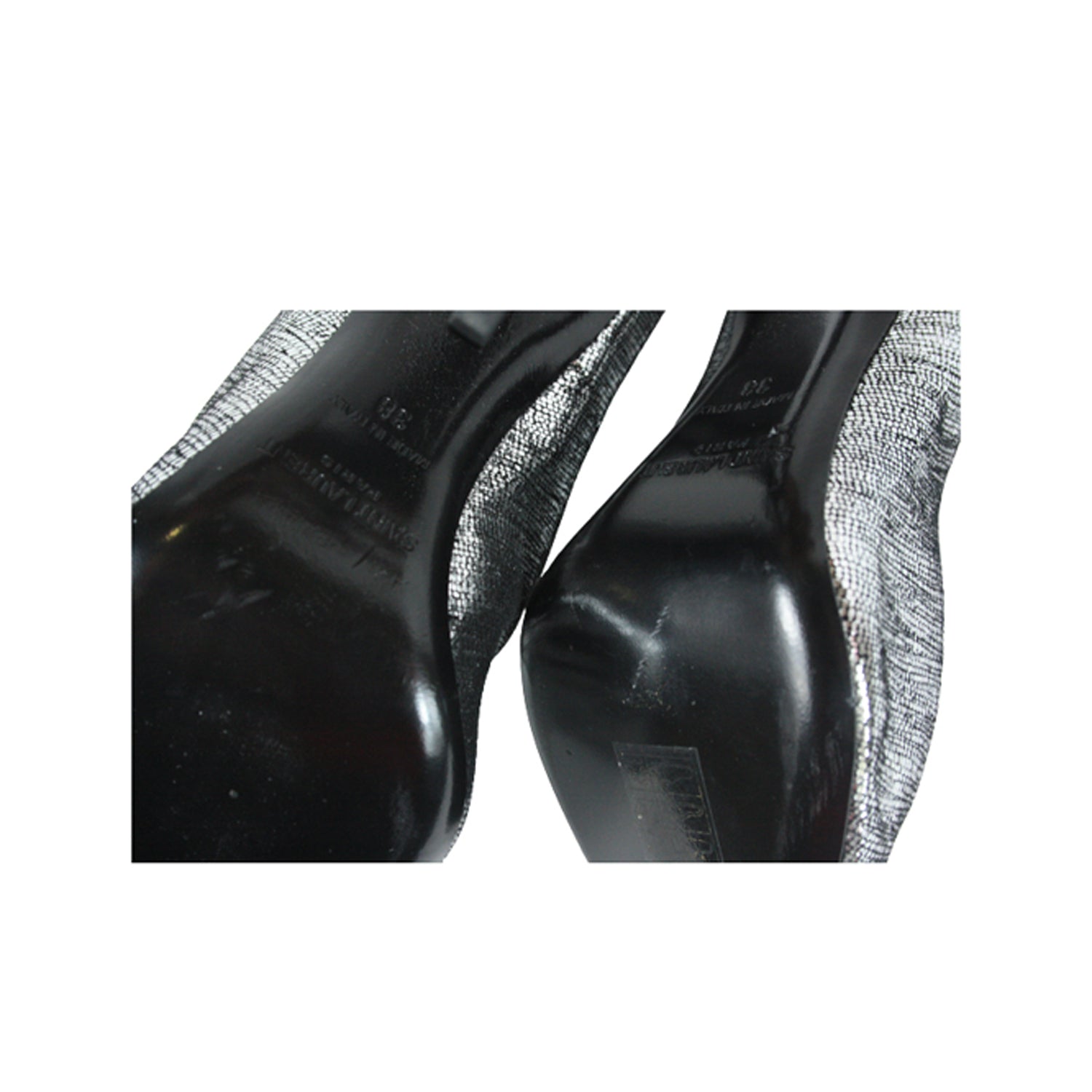 Opyum Metallic Pumps In Silver Size: 38