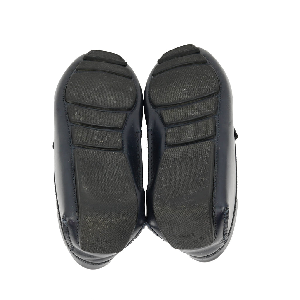 Driver Leather Loafers With Stripes