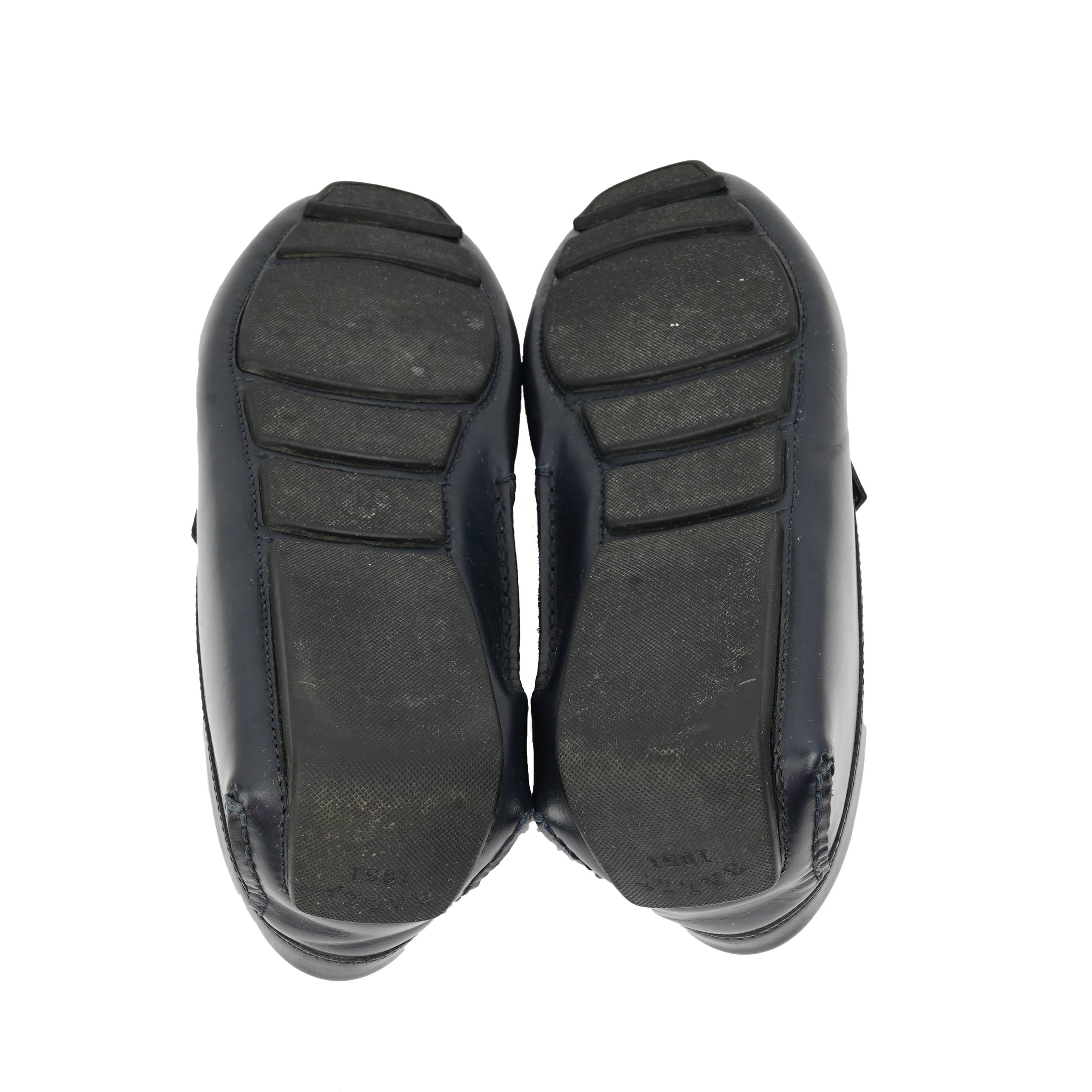 Driver Leather Loafers With Stripes