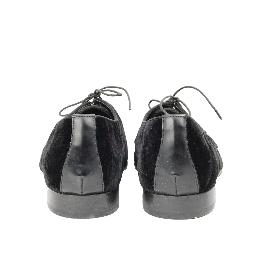 Black Velvet Lace up Shoes
