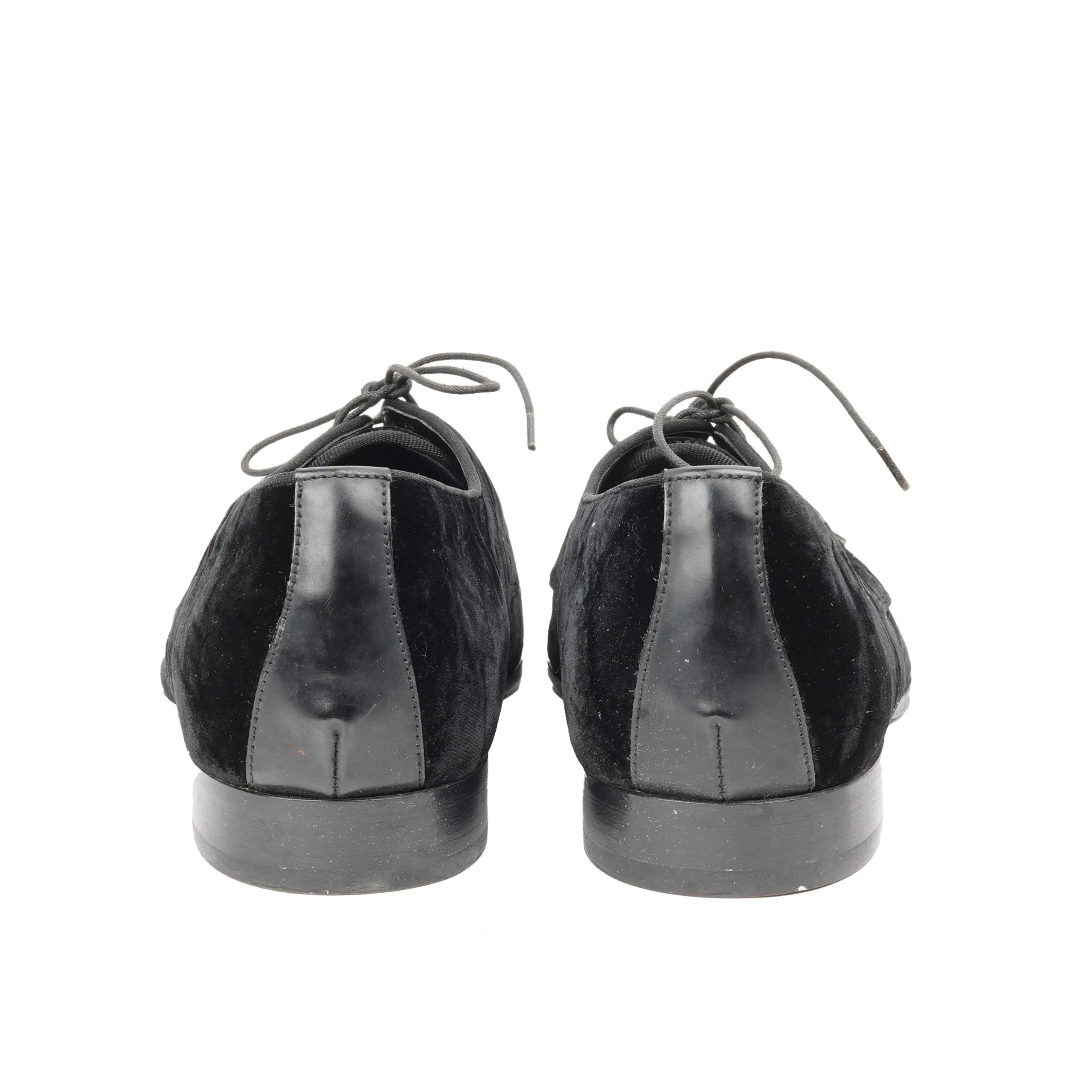 Black Velvet Lace up Shoes