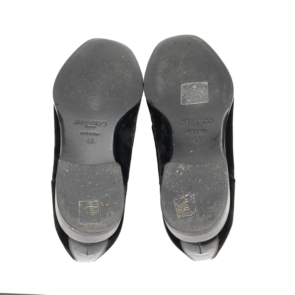Black Velvet Lace up Shoes