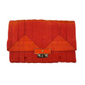Anya Hindmarch Bright Orange Clutch Bag with Grosgrain Ribbon
