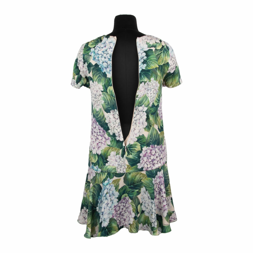 Dolce & Gabbana Green Floral Flower Dress
