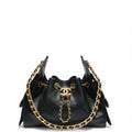 Chanel 25 Mini Handbag Black Grained Calfskin
