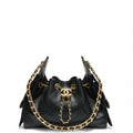 Chanel 25 Mini Handbag Black Grained Calfskin