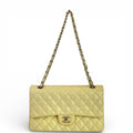 Chanel Classic Double Flap Bag Small Yellow Lambskin Leather