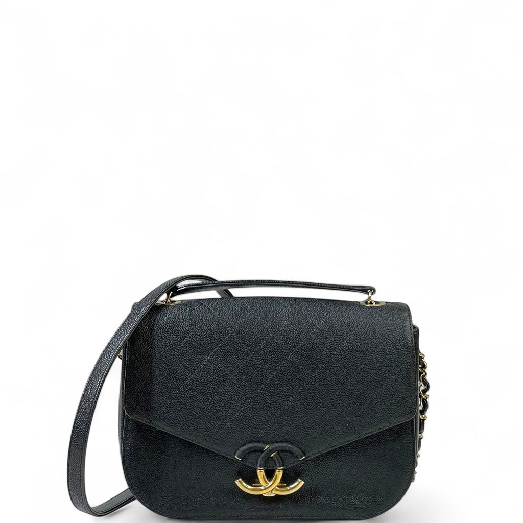 Chanel Coco Cuba Top Handle Bag Black Caviar Leather