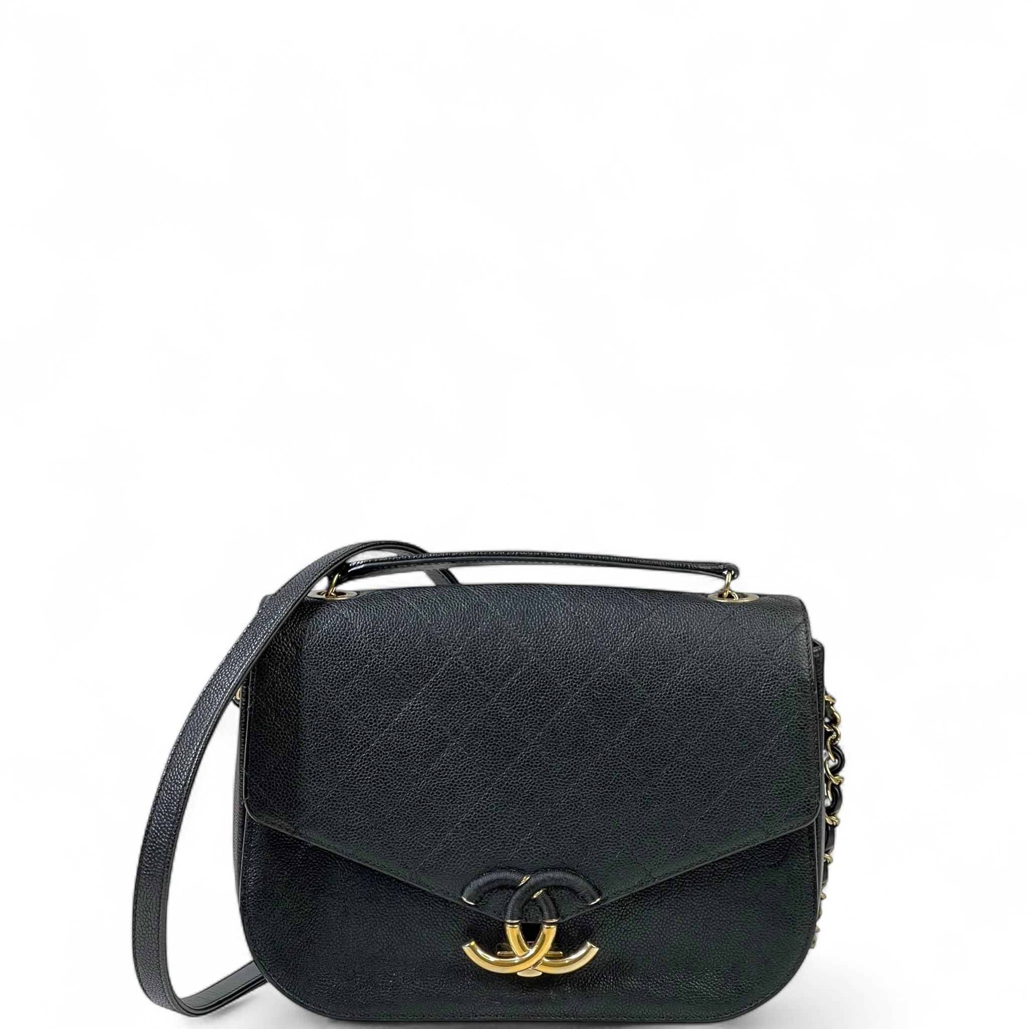 Chanel Coco Cuba Top Handle Bag Black Caviar Leather