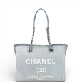 Chanel Deauville Shopper Tote Small Grey Canvas
