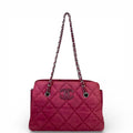 Chanel Hamptons Ultra Stitch Red Chain Tote Bag