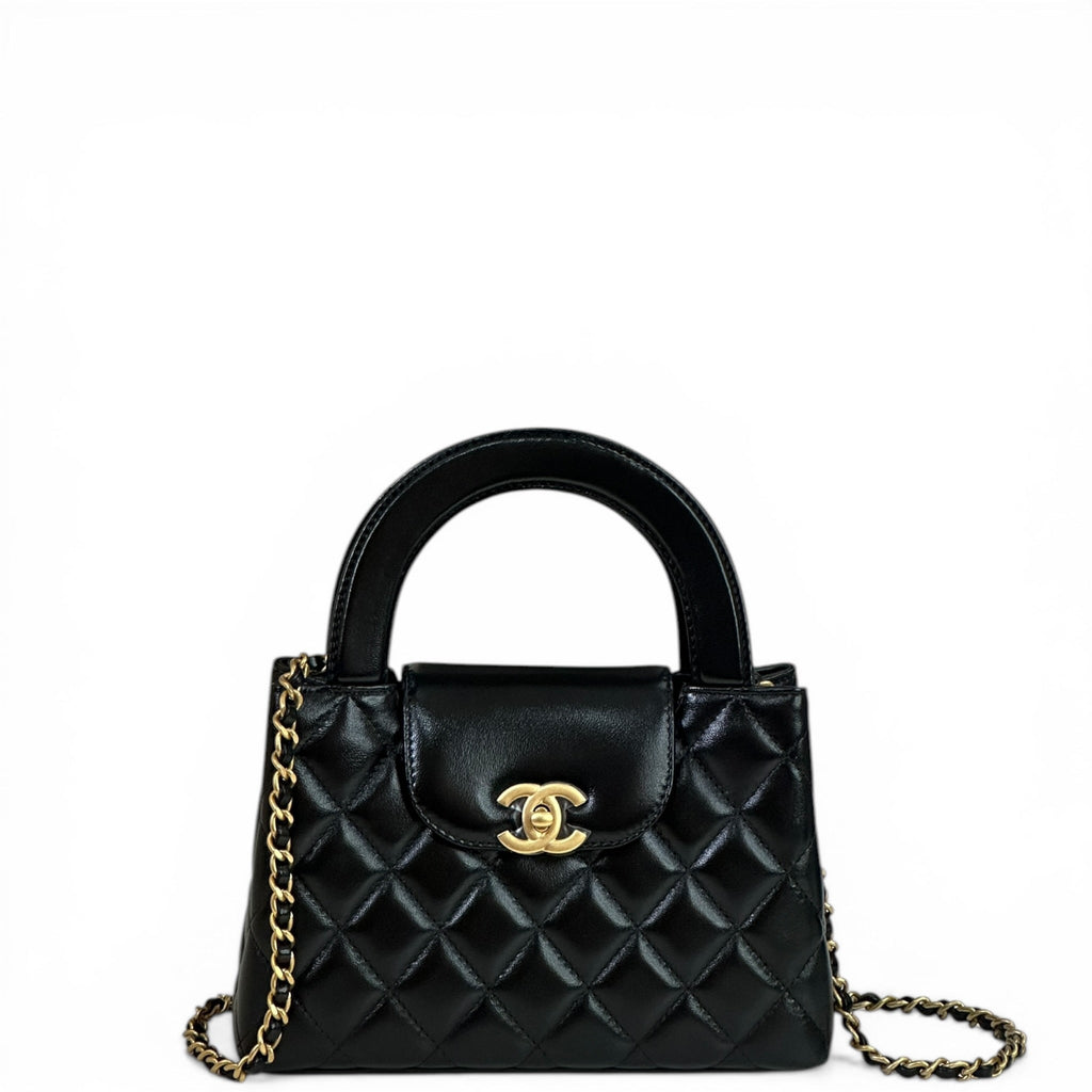 Chanel Nano Kelly Shopper black quilted Lambskin