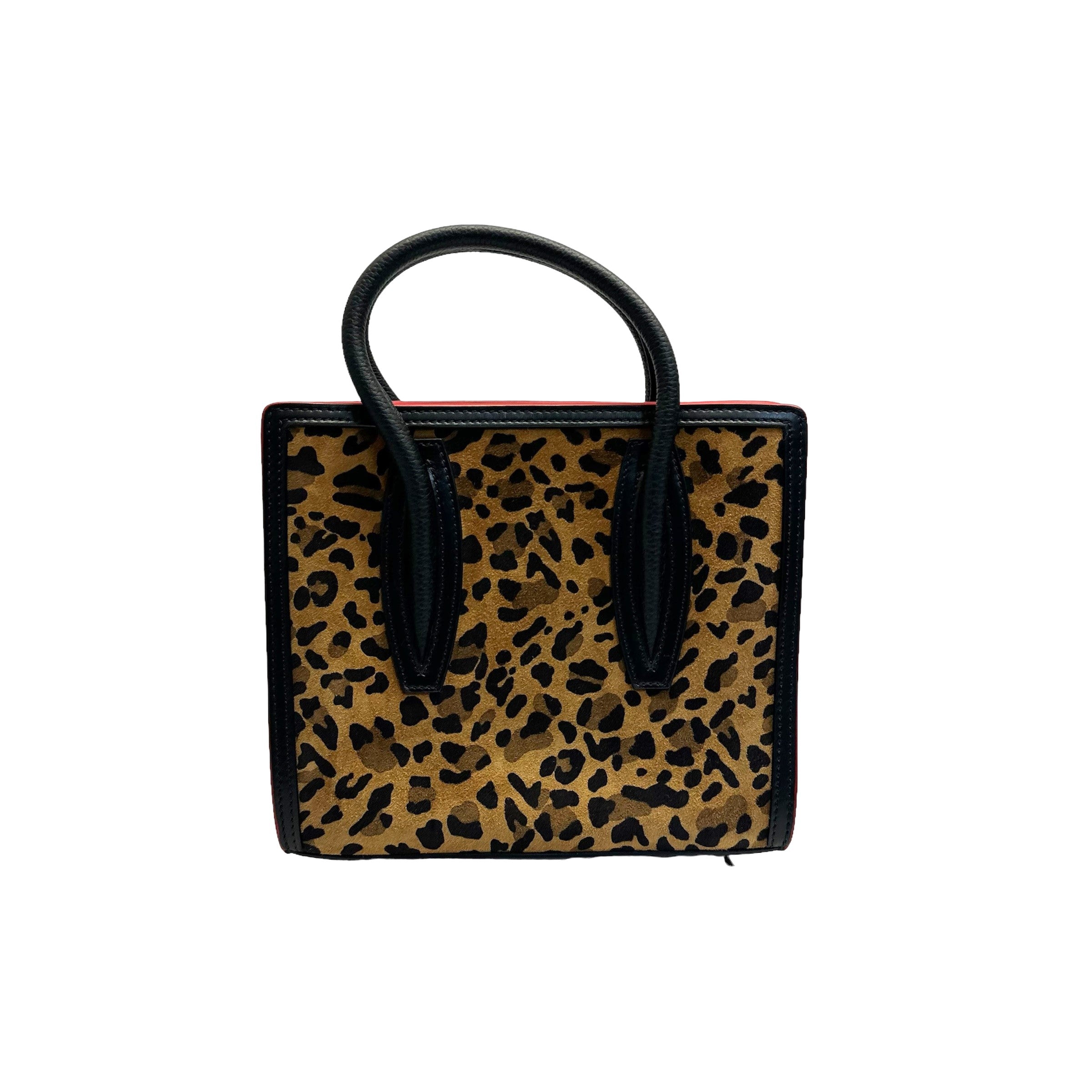 Christian Louboutin Paloma Leather Leopard Print Mini Tote Bag