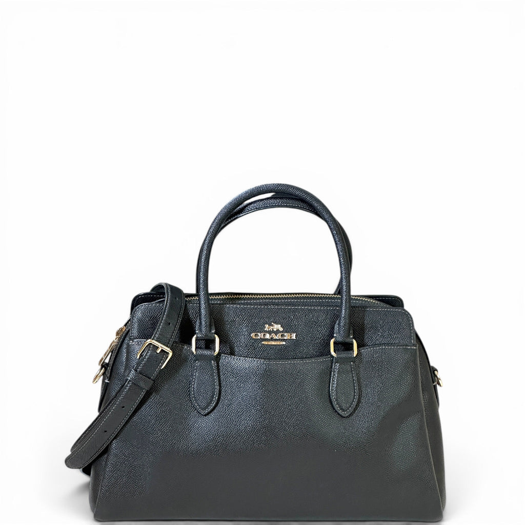 Coach Darcie Carryall Satchel Black Leather