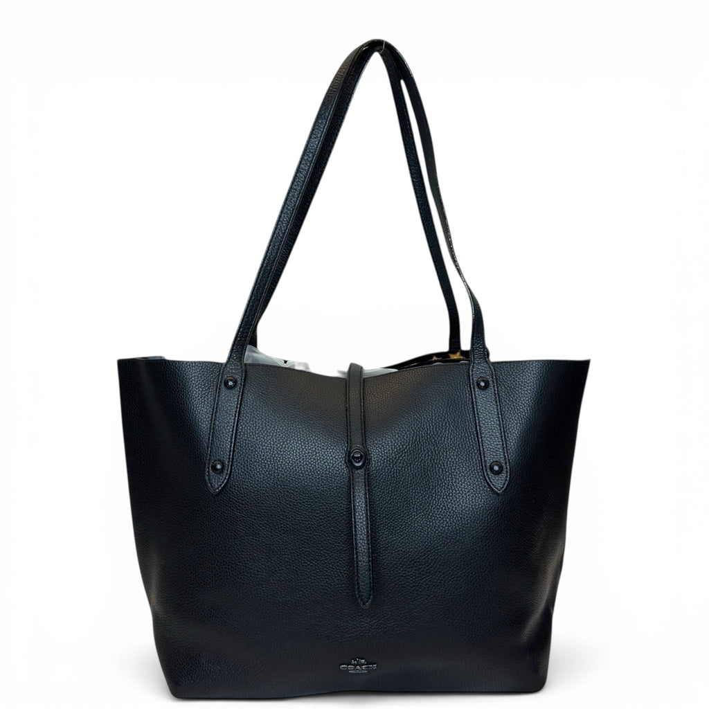 Coach Market Tote Black Polished Pebble Leather