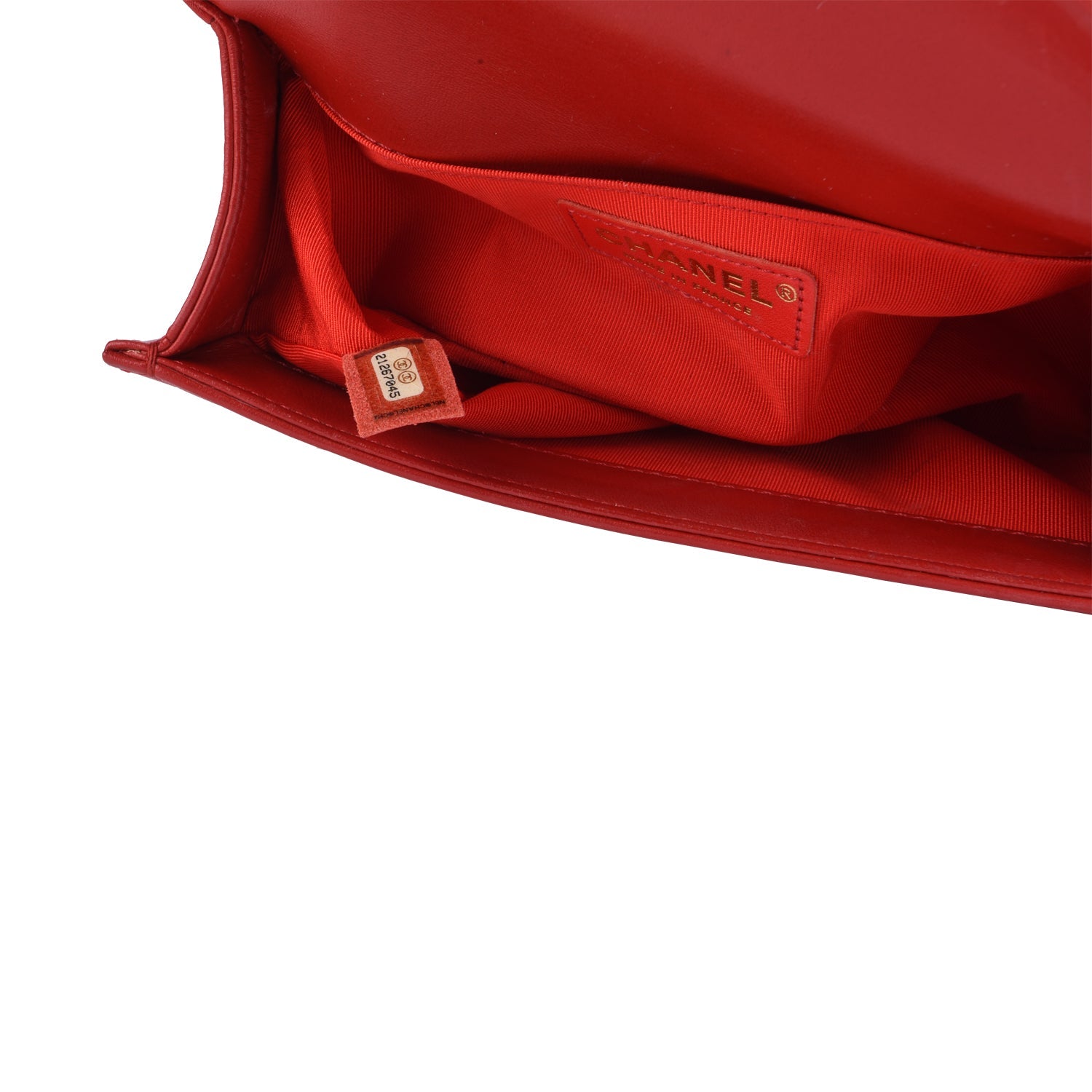 Chanel Boy Bag Small in Lambskin Quilted Flap Red