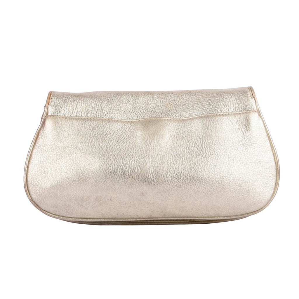 Britten Metallic Gold Leather Clutch
