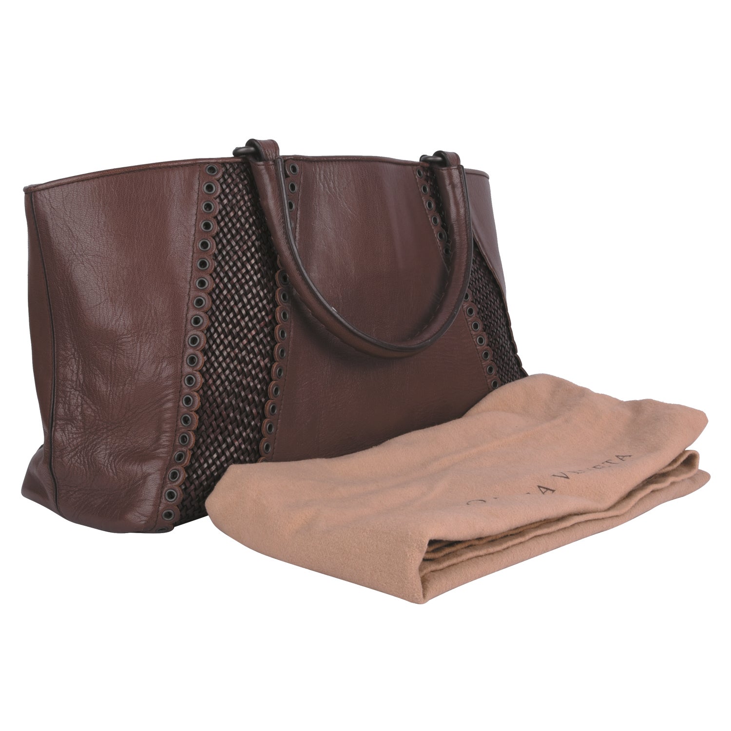 Rugiada  Leather Grommet Detail Medium Tote
