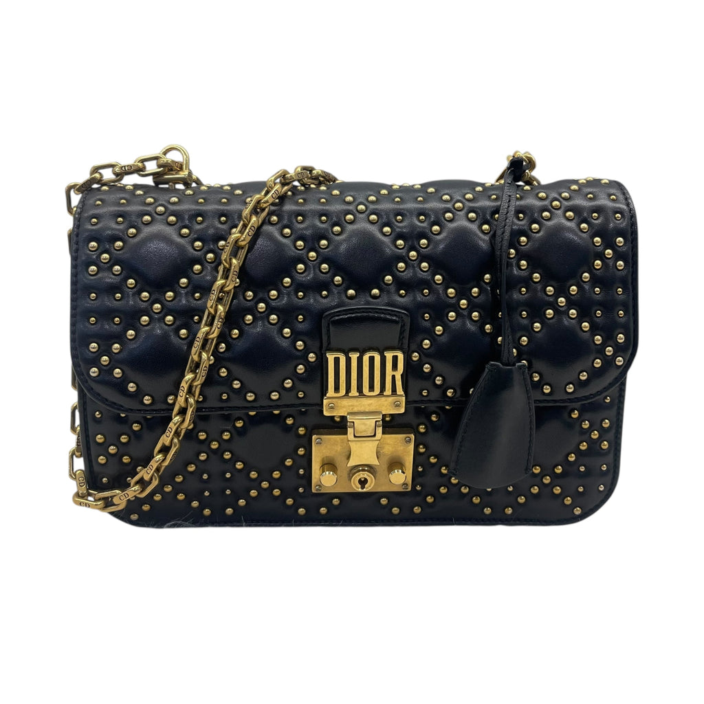 Dior Black Leather Dioraddict Flap Shoulder Bag