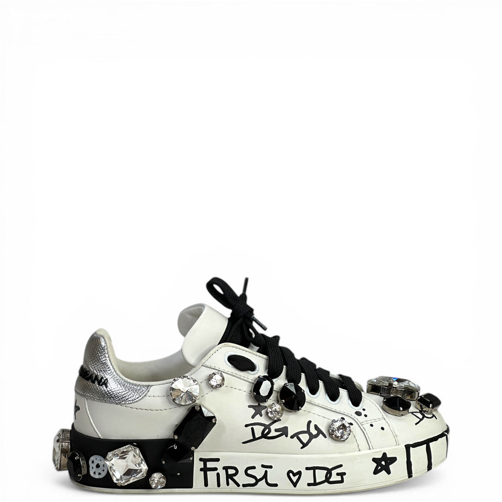Dolce & Gabbana Portofino Sneakers White Leather Size 36.5